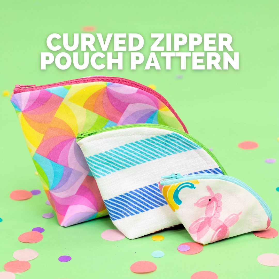 Curved Zipper Pouch Pattern Sweet Red Poppy