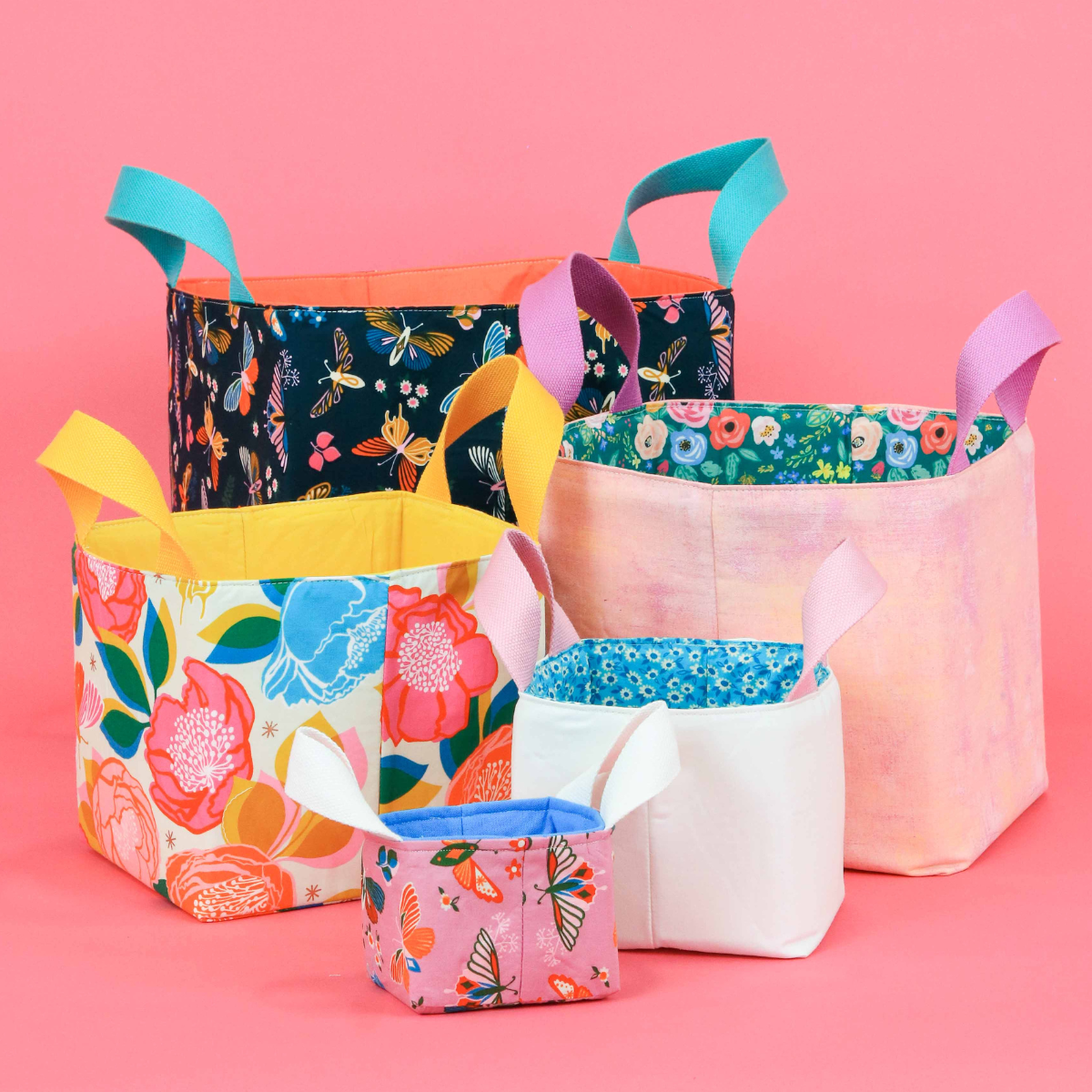 Fabric Storage Bin Pattern Sweet Red Poppy