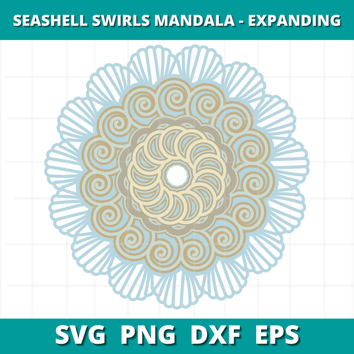 Seashell Swirls Mandala - Expanding Layers Cut Files – Sweet Red Poppy